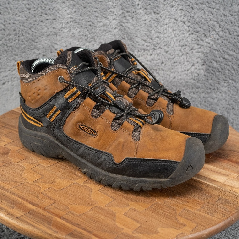 KEEN Targhee Mid Hiking Boots Kids Size 5 Brown Good Waterproof Outdoor